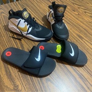Nike basketball shoes 6.5 nike slides 6